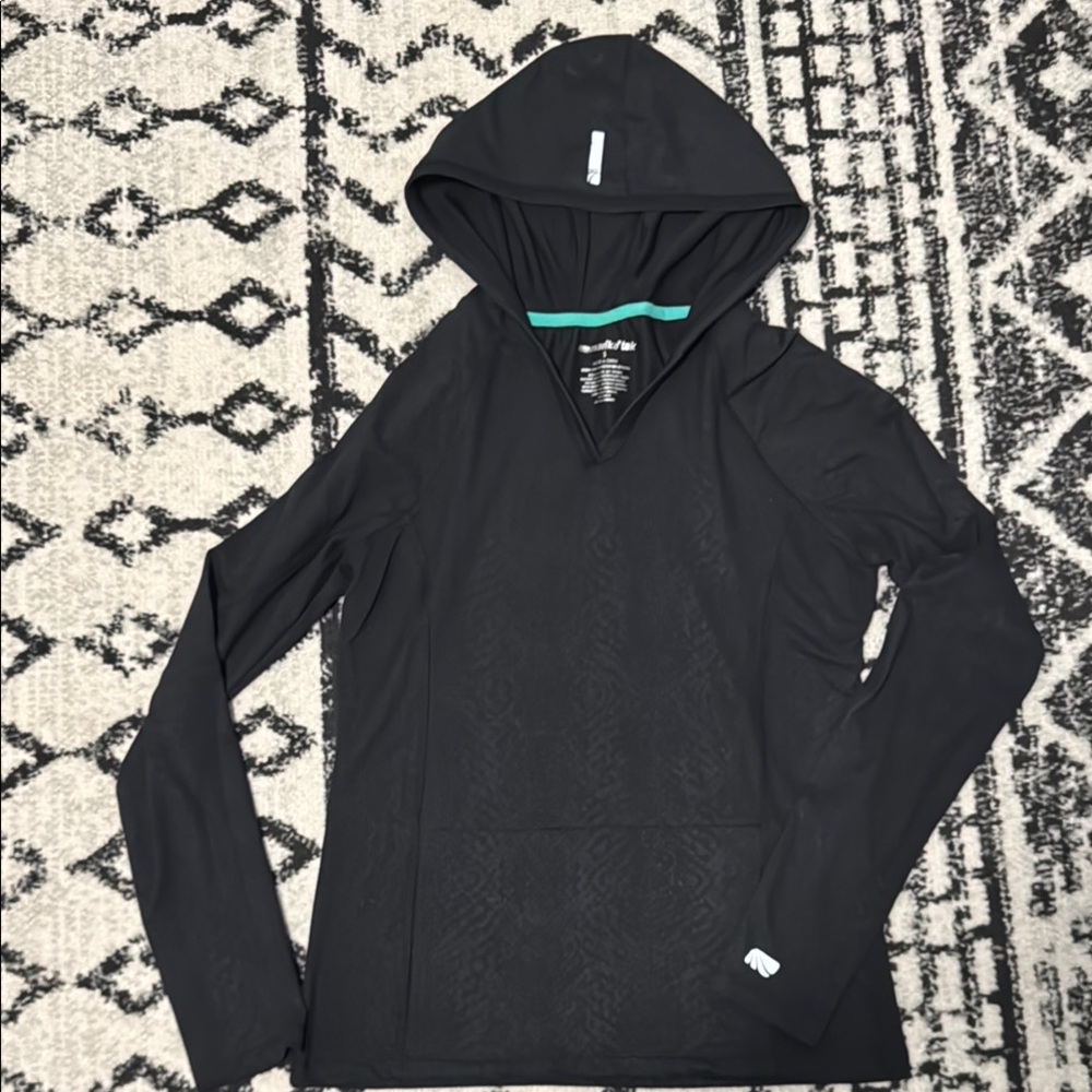 Marika Tek - Black Hooded Long Sleeve Top - Small